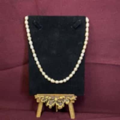  Freshwater Pearl Baroque Necklace Cream White with Barrel Clasp