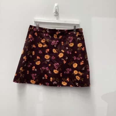 Princess Highway Floral Cord Skirt - Size 16