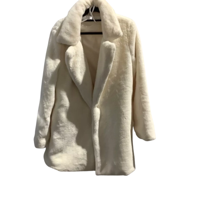 Indikah Womens  Size M / S Faux Fur Coat Cream 