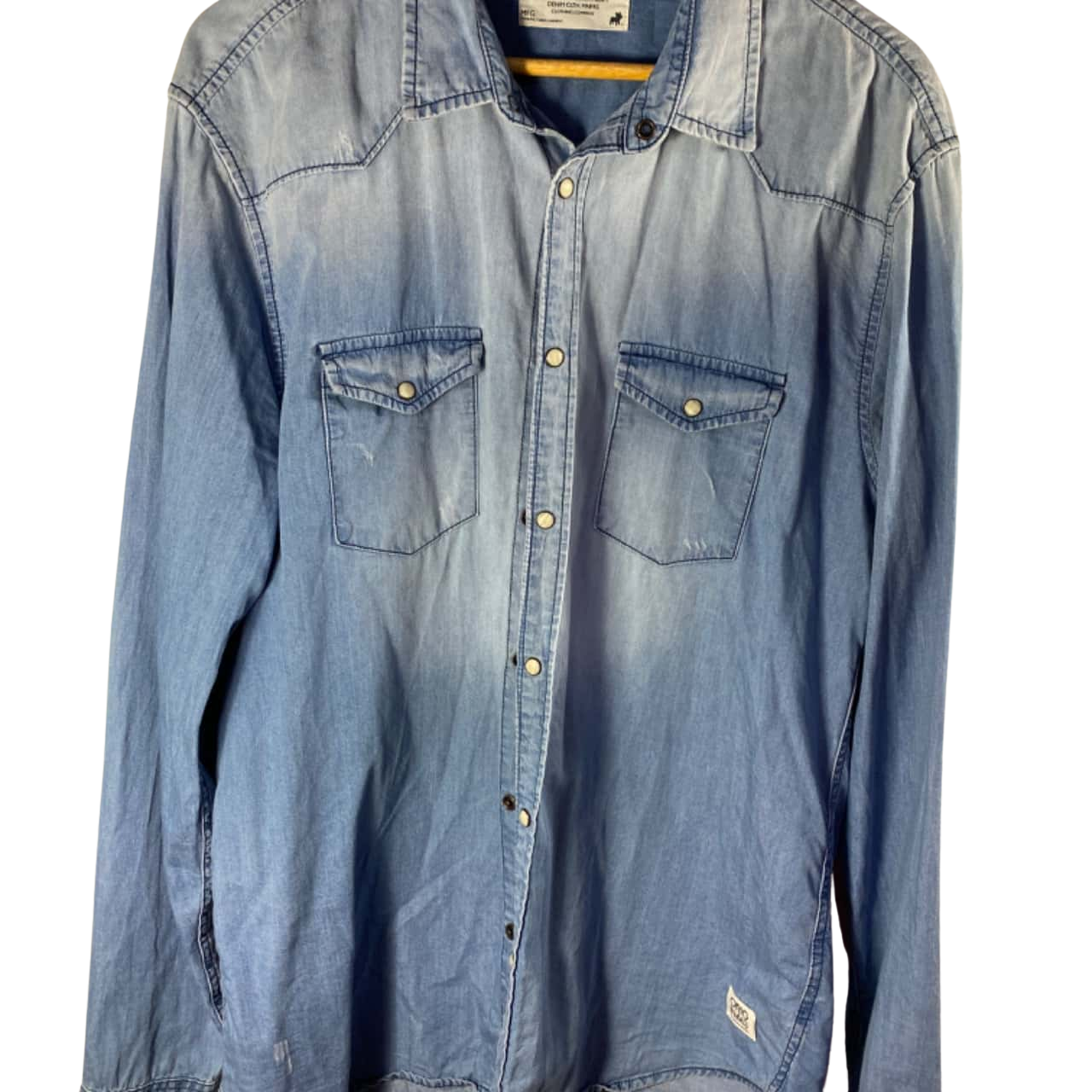 Jack & Jones Mens Size L Denim Shirt Blue