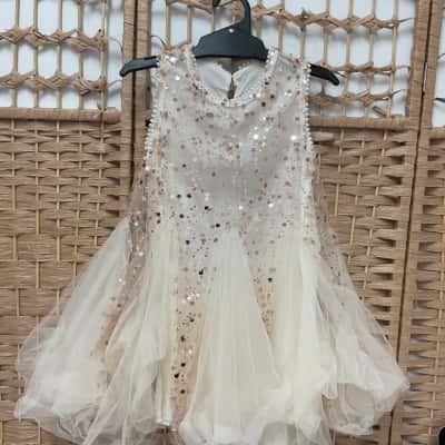 Pretty Girls Party Dress Kids Size 3-4 Birthday Pearl Sequin Flowergirl Wedding Formal 