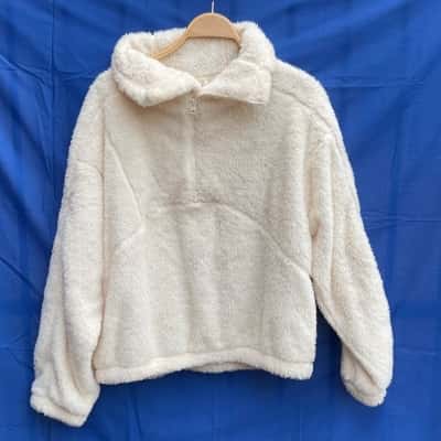 Lorna Jane Teddy Quarter Zip Jumper Size M 