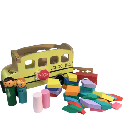 Wooden Bus and Blocks as pictured 