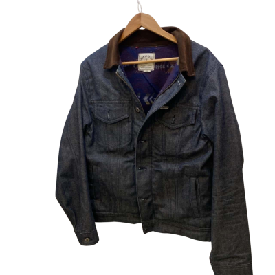Iron and Resin Men's Denim Biker Jacket Size L Blue 