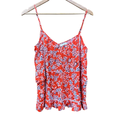 Seed Heritage Orange Floral Sleeveless Top Size 10