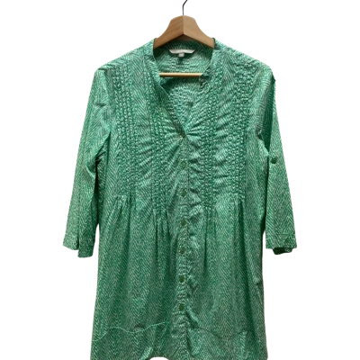 Yarra Trail Womens  Size 10 Green Pattern Top