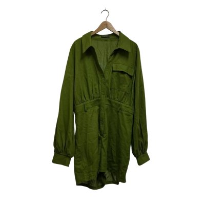 Pretty Little Thing Womens  Size 16 Long Sleeve Jumpsuit Green 