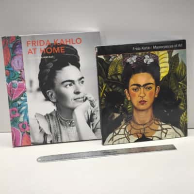 Frida Kahlo Hardcover Book Lot At Home & Masterpieces of Art Biography History