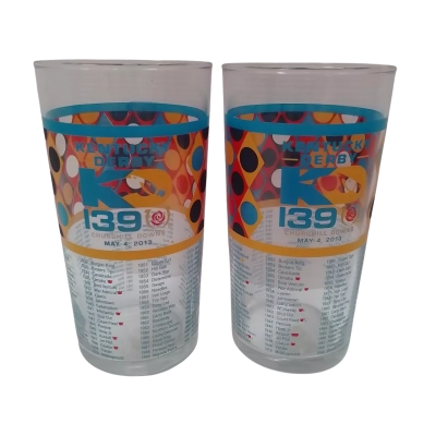 Kentucky Derby 139 Collector Glasses Set of 2 