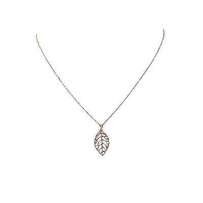 Silver Chain with Leaf