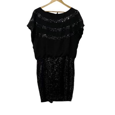 Sara Boo Womens  Size L Cocktail Dress / Maxi Dress / Party Dress / Short Sleeve Dress  Black  
