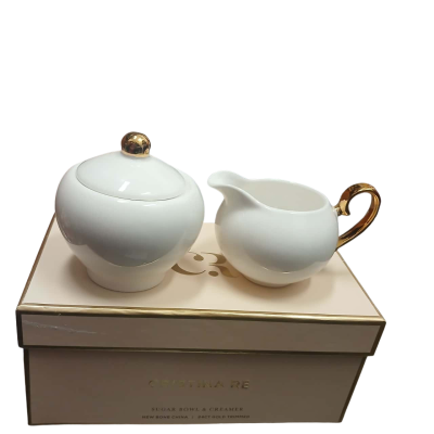 Cristina Re Sugar and Creamer Trimmed with 24 Gold Ct