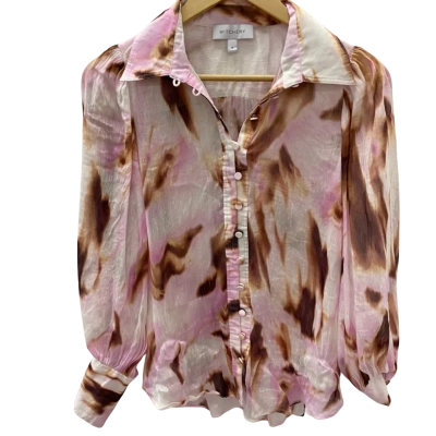 Witchery Womens  Size 8 Long Sleeve Shirt Multicoloured / Pink  