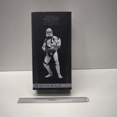 Sideshow Star Wars Clone Trooper Deluxe 1/6 Scale Action Figure 12 Inch As Is Damaged Box