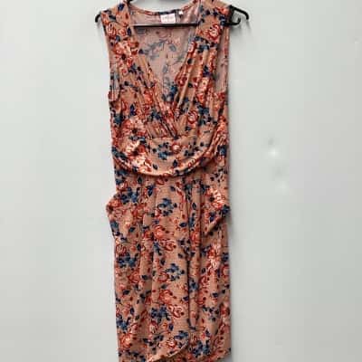 Leona Edmiston Womens Dress   Size 12 Blue / Brown / Orange 