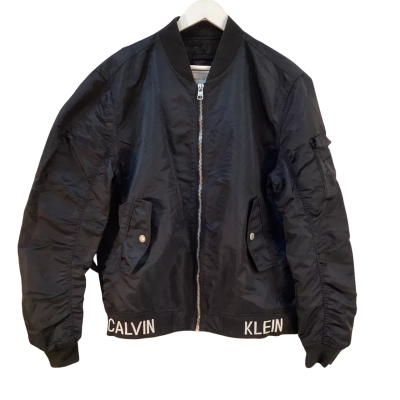 Calvin Klein Mens Size XL Bomber Jacket Black  