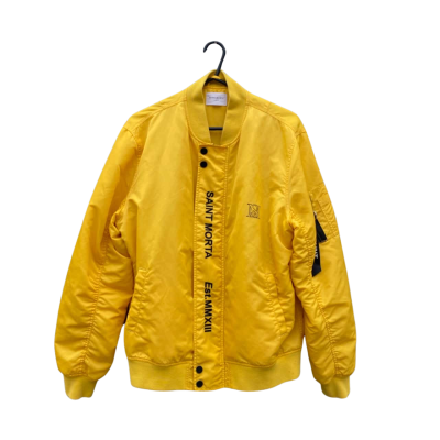 Mens Saint Morta Size L Front Zipper Jacket Yellow 