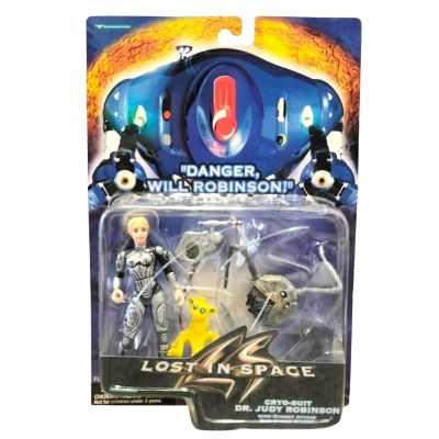 Lost In Space Figure Cyro-Suit Dr. Judy Robinson with Magnet Attack Bite-Strike Spider by Trendmasters in 1997.