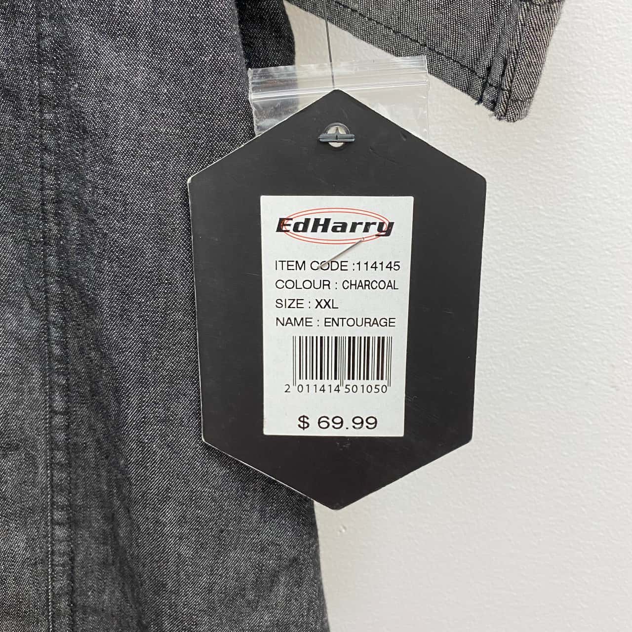 Insitu Charcoal Denim Shirt. Size XXL. New with tags