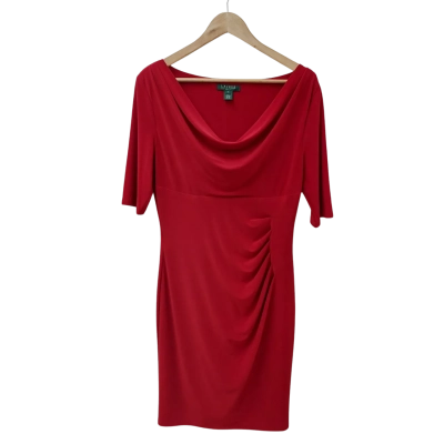 Ralph Lauren Womens  Size 12 Cocktail Dress: Burgundy Red 