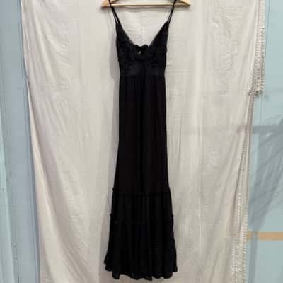 MOOLOOLA Black Lace Maxi Dress Size 10 