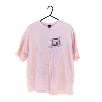  Unisex Derschutze Size L T-Shirt Pink / Off White / Pattern / Brown  