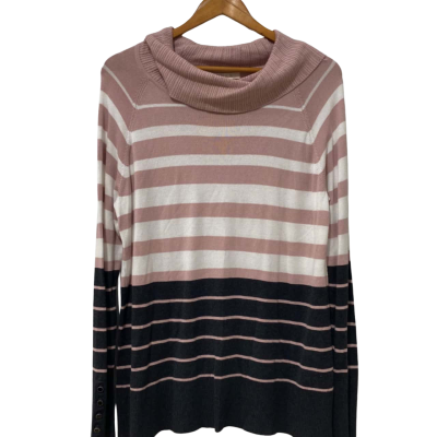 Noni B Stripy Roll neck Jumper. Size L.
