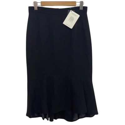 Cue Womens  Size 10 Midi Skirt Black  