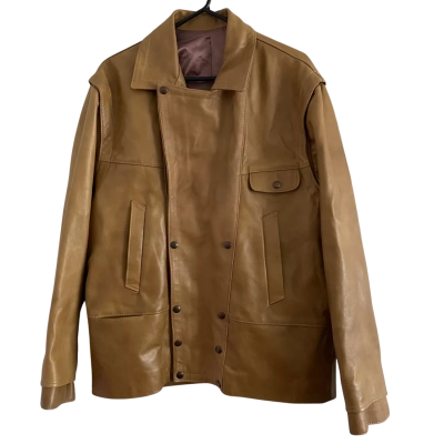 Vintage F Tieri Mens  Size L or XL Spanish Leather Jacket Tan