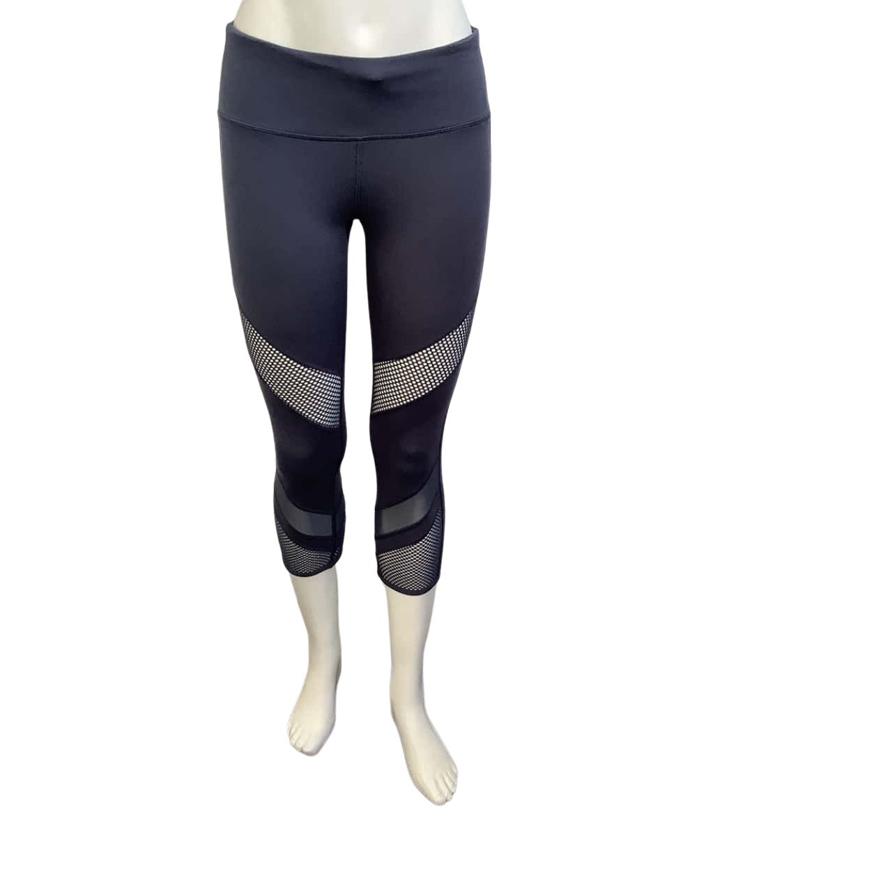 Lorna Jane Womens Size6 Mesh Panel Leggings Grey (s)