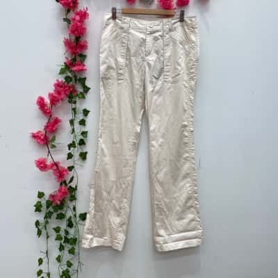 Flax & Seed Womens Casual Pants Size 10 Beige 