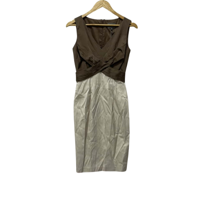 Phase Eight Womens  Size 8 Cocktail Dress / Midi Dress / Sleeveless Dress  Beige / Brown 