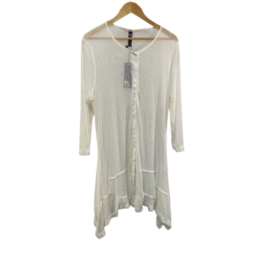 TS Womens  Size M Spidermesh Cardigan White 
