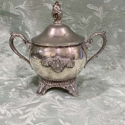 Vintage Silver-plate Lidded Sugar Bowl