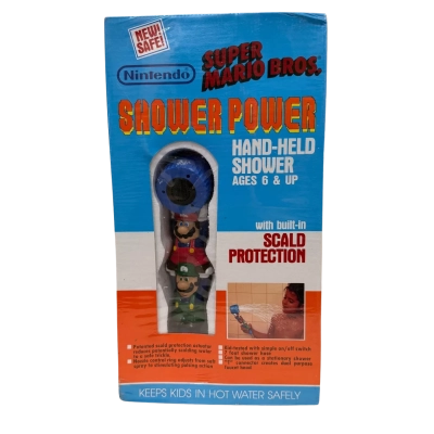 Nintendo, SuperMario Bros. Shower Power Hand-Held Shower, from 1989. 