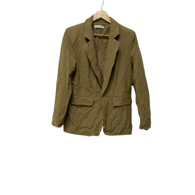 Minx & Moss Womens  Size 10 Blazer Brown / Pinstriped / White 