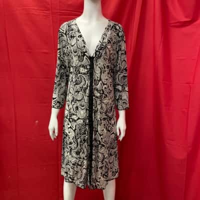  Womens Quelque Size 14 Black  / Pattern / White 