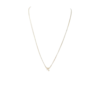 Womens Sterling Silver Necklace with tiny bow detail