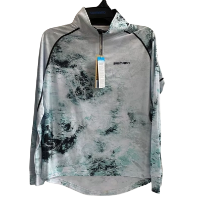  Womens  Shimano Size XS Sublimated Fishing Polo Shirt Ice Water 