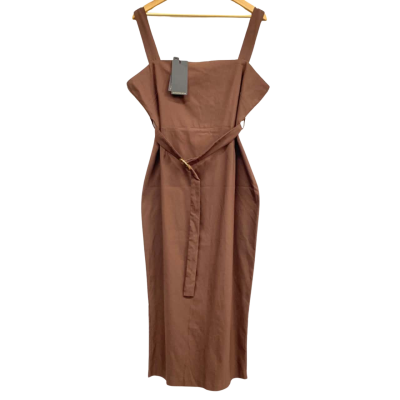 Vesper Brown Midi Length Curve Dress Size 20