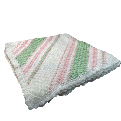 Beautiful Hand knitted Crochet Throw 100x100cm 