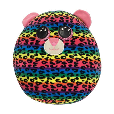 Ty "Dotty" Squish-a-Boos, Rainbow Leopard Print Plush Animal, 12" Tall