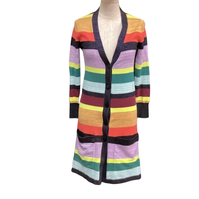 Gorman  Size 6 Long Cardigan Multicoloured with Metallic Thread