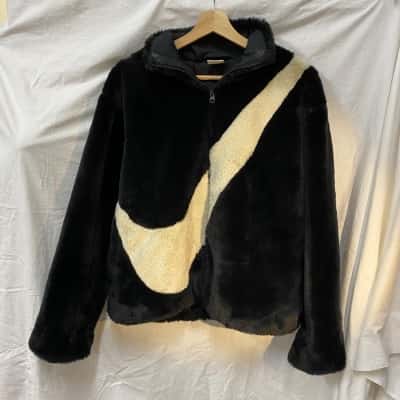 Nike Womens  Size XS Fur Coat Black  