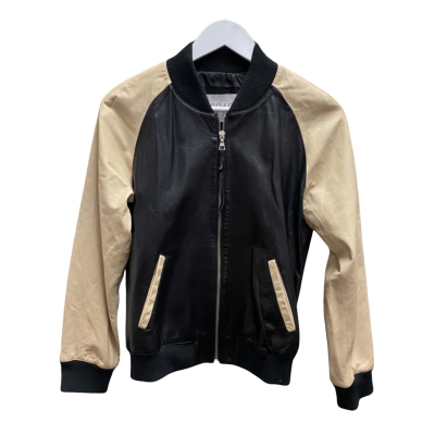 Coach Womens  Size 10 / 38 Bomber Jacket Beige / Black  
