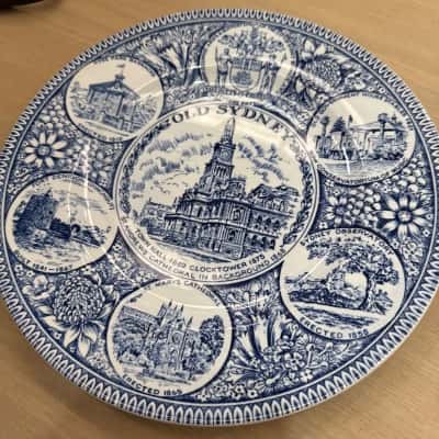 OLD SYDNEY AUSTRIALIA 10" COLLECTOR PLATE WOOD AND SONS TOWN HALL CLOCKTOWER