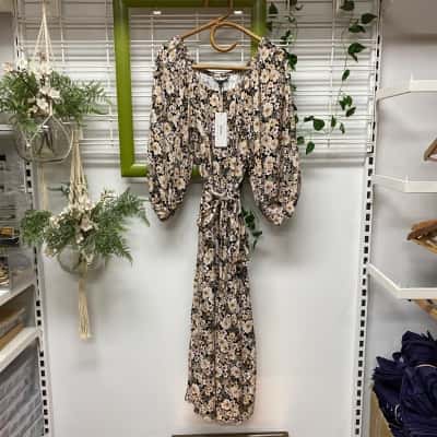 French Connection Brand New With Tags Womens  Size 10 Off Shoulder Maxi Dress Floral / Multicoloured 