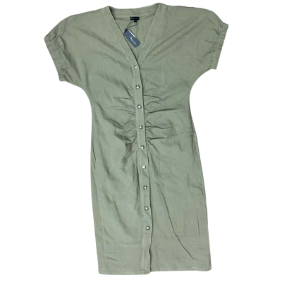 BNWT Florencia the Label Gigi Gathered Dress in Olive Size M