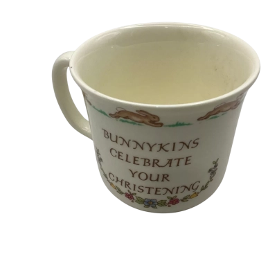 Vintage Royal Doulton Bunnykins Christening mug. (BRICA Shelf)