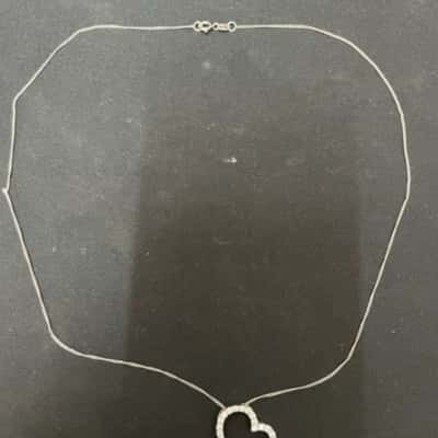 silver necklace with heart